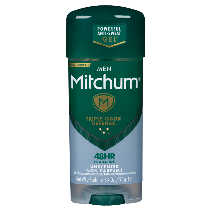 Déodorant et anti-transpirant en gel Mitchum sans parfum pour hommes 96 g