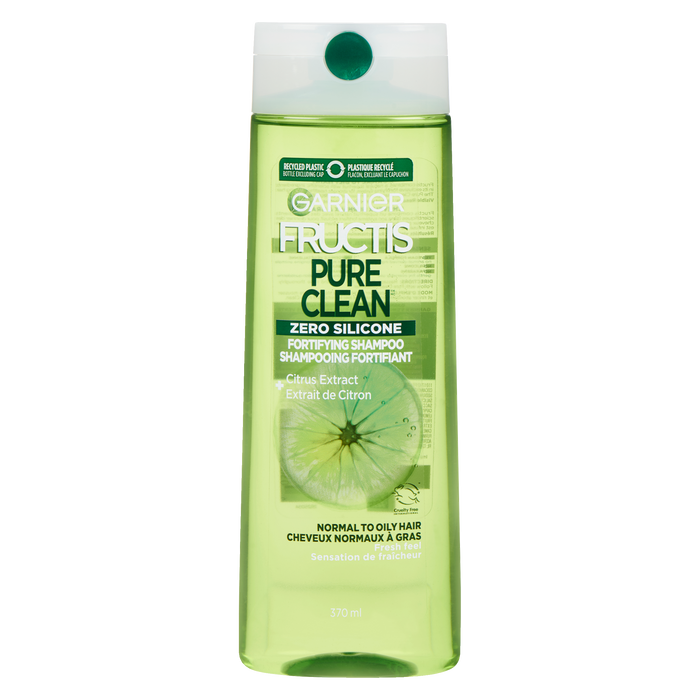 Garnier Fructis Pure Clean Shampoing Fortifiant + Extrait d'Agrumes Cheveux Normaux à Gras 370 ml