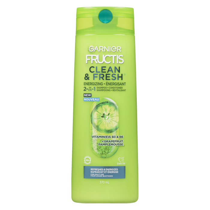 Garnier Fructis Clean & Fresh 2-in-1 Shampoo + Conditioner Vitamins B3 & B6 + Grapefruit  370 ml