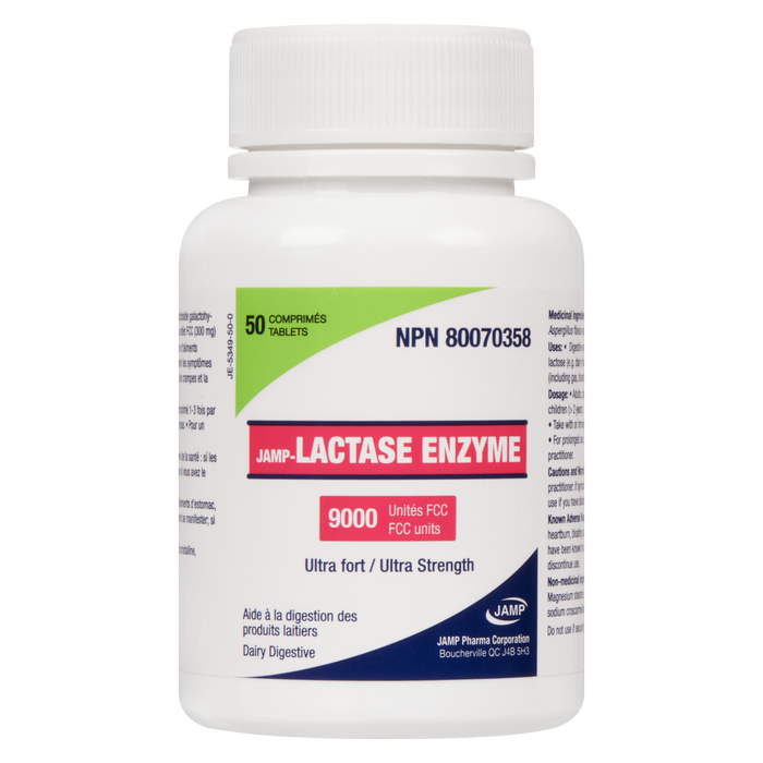 JAMP JAMP-Lactase Enzyme 9000 Unités FCC Ultra Fort 50 Comprimés