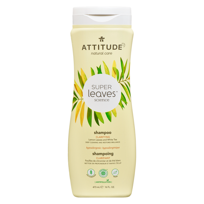 Shampoing ATTITUDE Super Leaves Feuilles de citronnier et thé blanc 473 ml