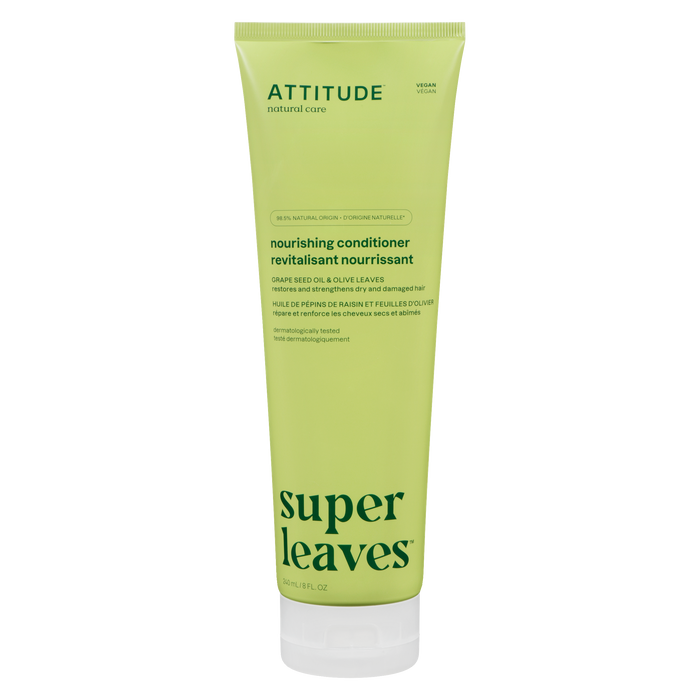 Après-shampoing nourrissant ATTITUDE Super Leaves à l'huile de pépins de raisin et aux feuilles d'olivier 240 ml