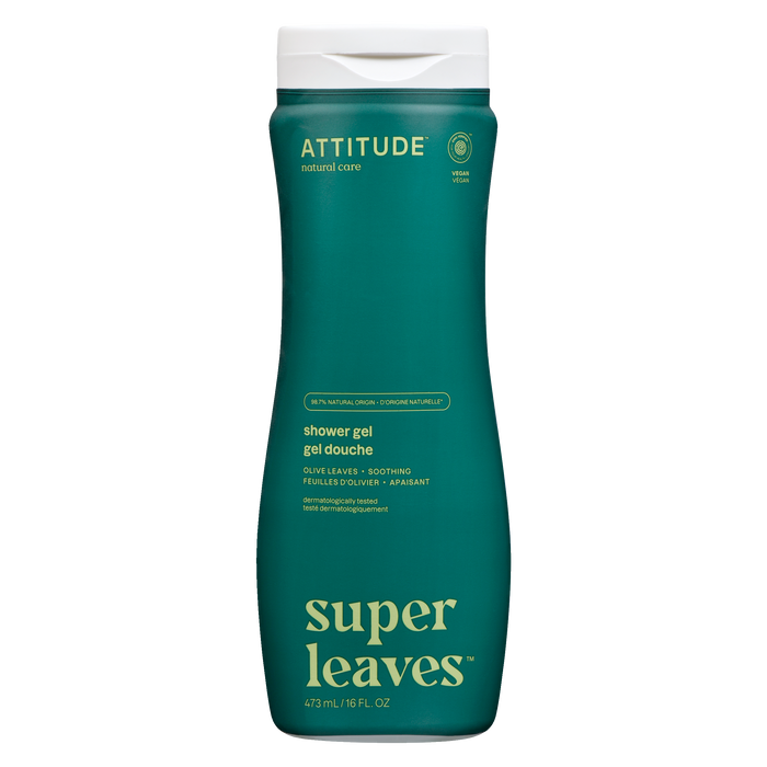 ATTITUDE Super Leaves Shower Gel Olive Leaves Soothing 473 ml