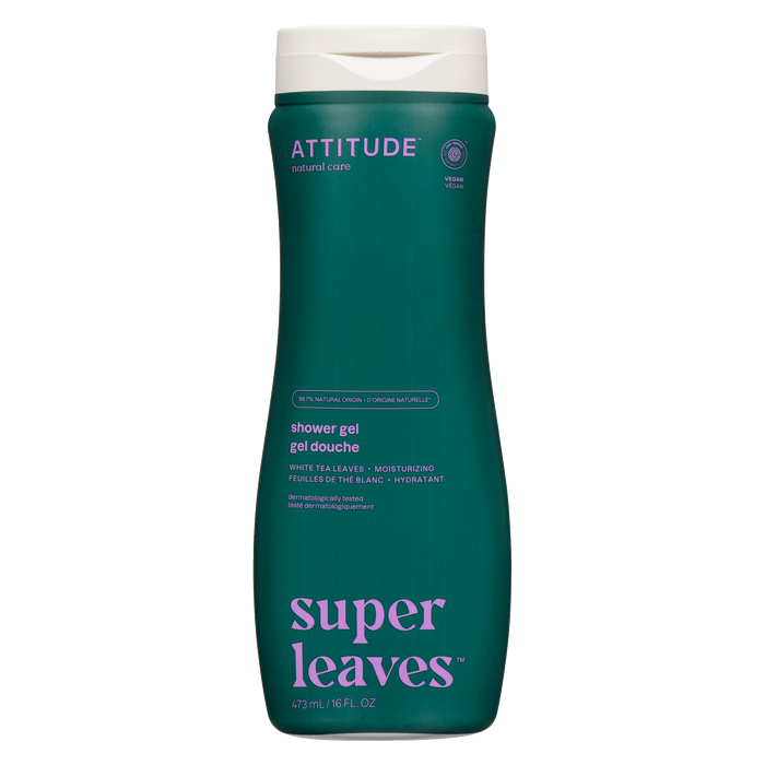 Gel douche ATTITUDE Super Leaves Feuilles de thé blanc 473 ml