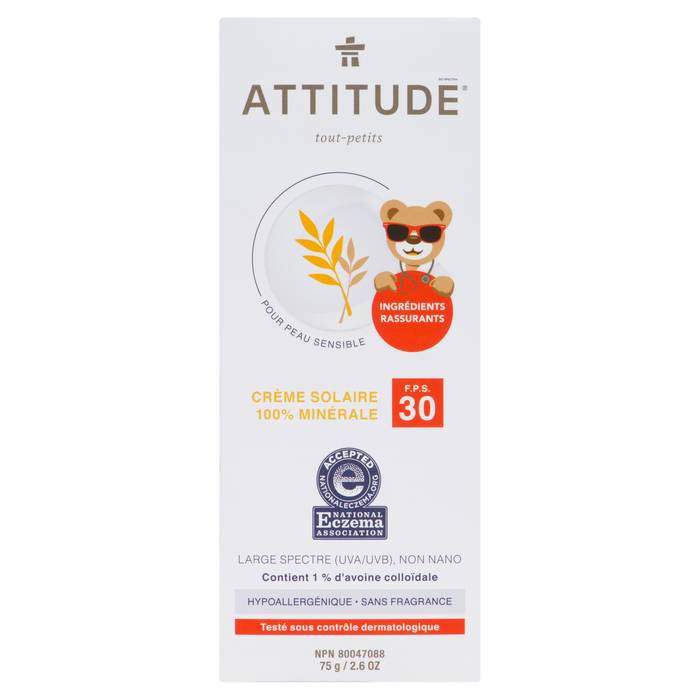 Écran solaire 100 % minéral ATTITUDE - Bébé, sans parfum