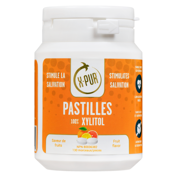 X-PUR Pastilles 100% Xylitol Fruit Flavor 130 Pieces