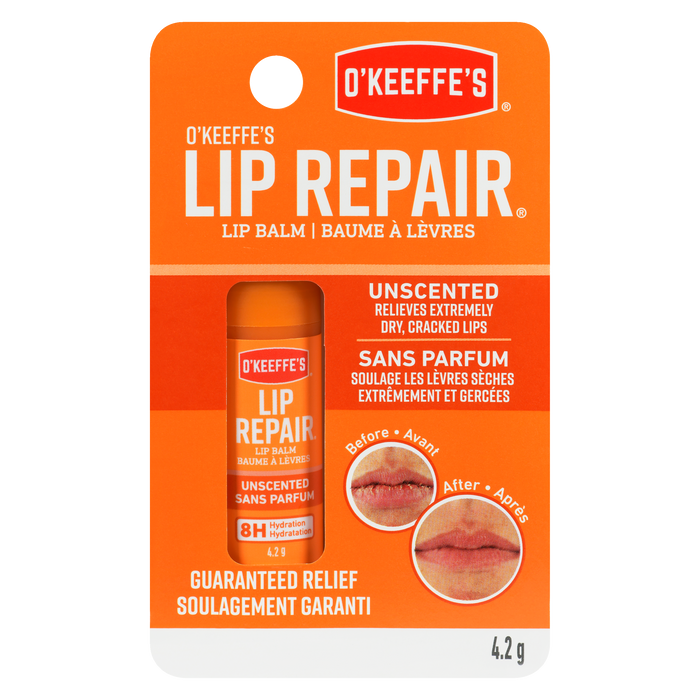 Baume à lèvres Lip Repair d'O'Keeffe's sans parfum 4,2 g