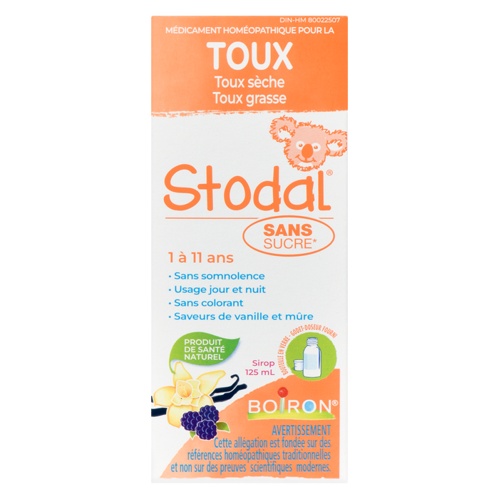 Sirop Boiron Stodal Sans Sucre 1 à 11 ans 125 ml