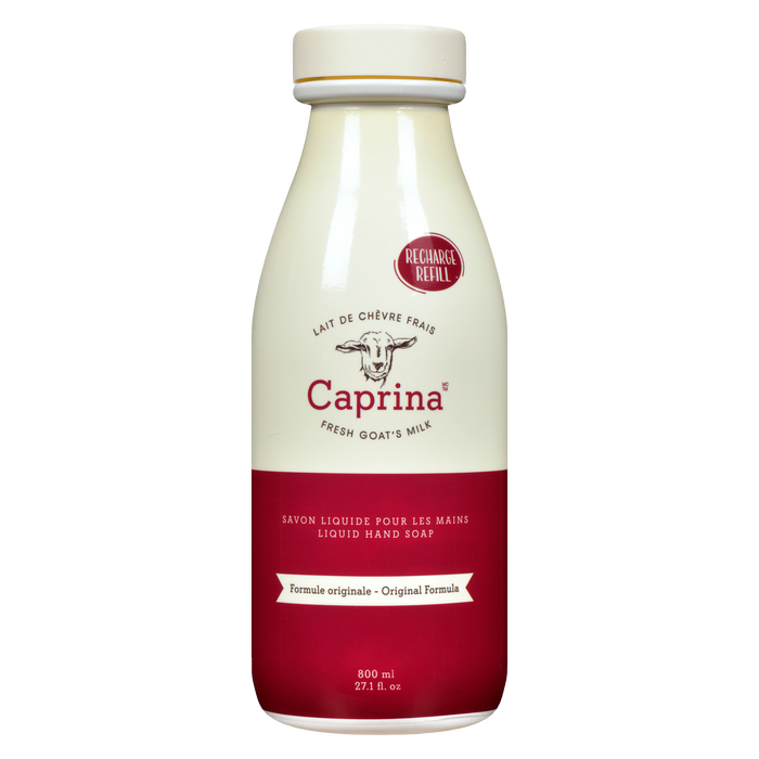 Savon liquide pour les mains Caprina, formule originale, recharge 800 ml