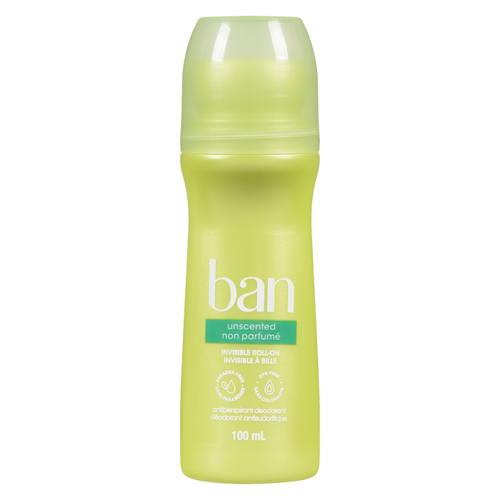 Déodorant anti-transpirant Ban Roll-On invisible sans parfum 100 ml