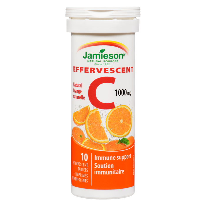 Jamieson Effervescent C Natural Orange 1000 mg 10 Effervescent Tablets