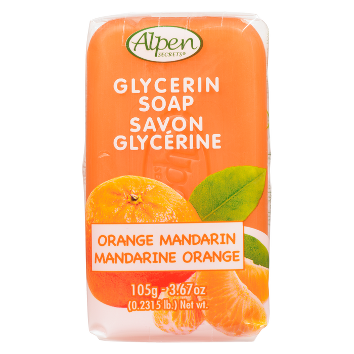 Savon à la glycérine végétale Alpen Secrets Orange Mandarine 105 g