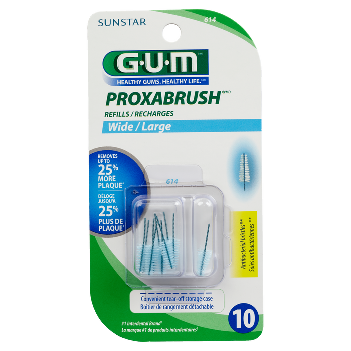 G.U.M Proxabrush 10 Refills Wide 614