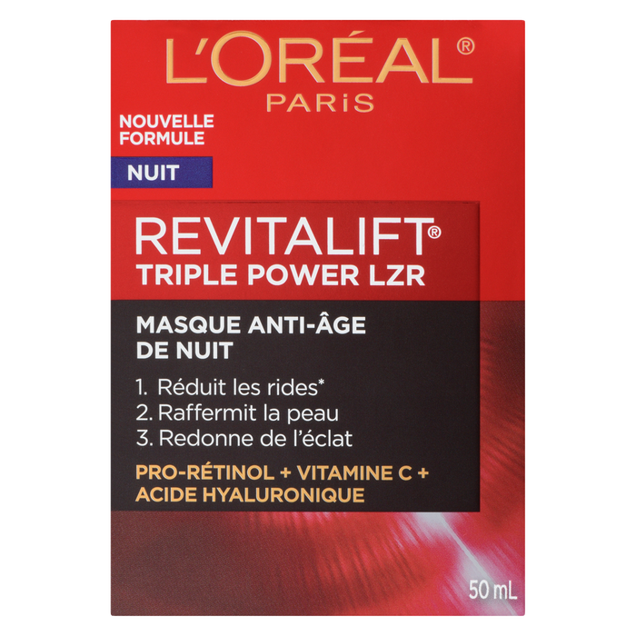 L'Oréal Paris Revitalift Triple Power LZR Masque de nuit anti-âge Pro-rétinol + vitamine C + acide hyaluronique 50 ml