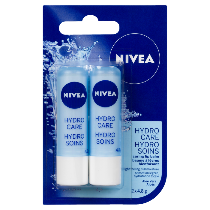 Baume à lèvres hydratant à l'aloe vera NIVEA Hydro Care 2 x 4,8 g