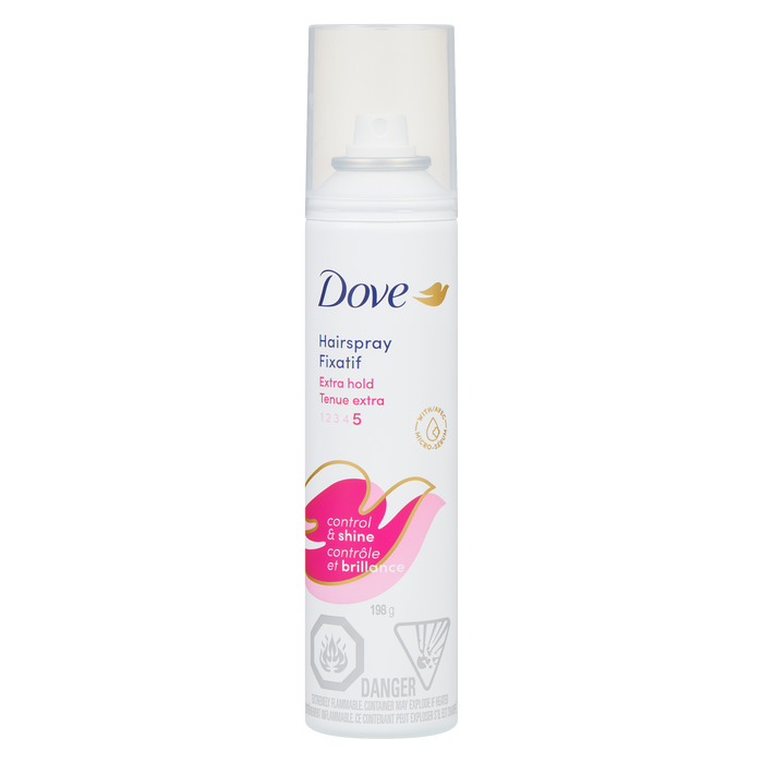 Laque pour cheveux Dove Extra Hold Control &amp; Shine 198 g