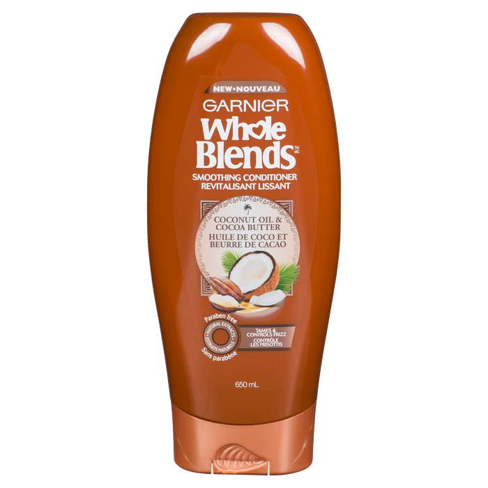 Garnier Whole Blends Après-shampoing lissant à l'huile de coco et au beurre de cacao 650 ml