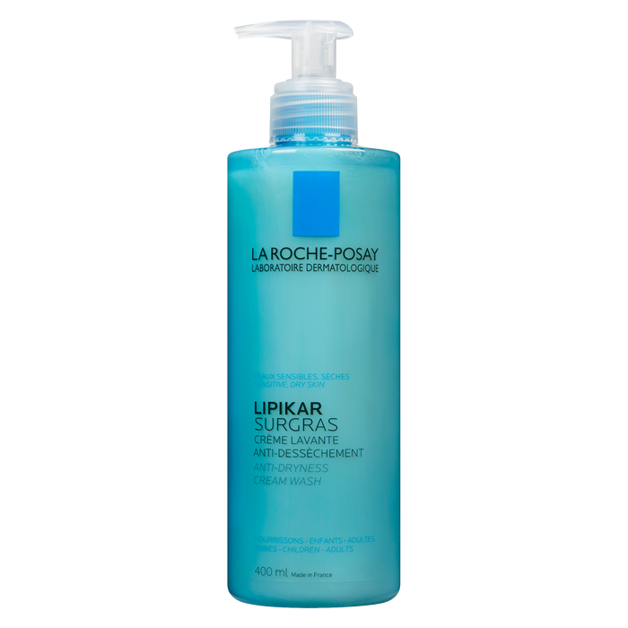 La Roche-Posay Lipikar Surgras Crème Lavante Anti-Dessèchement Peaux Sensibles, Sèches Bébés, Enfants, Adultes 400 ml