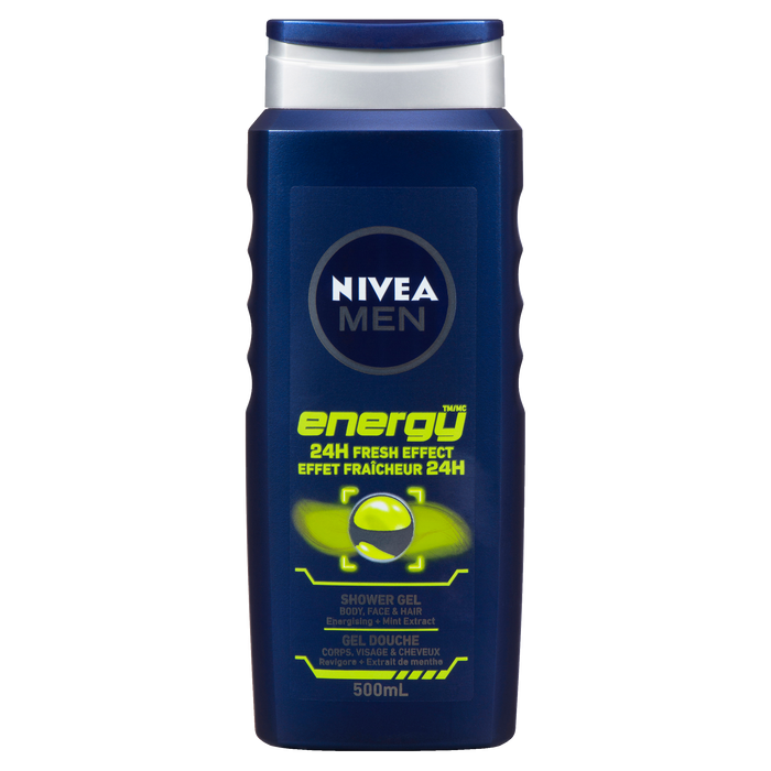 NIVEA Men Energy Shower Gel Body, Face & Hair 500 ml