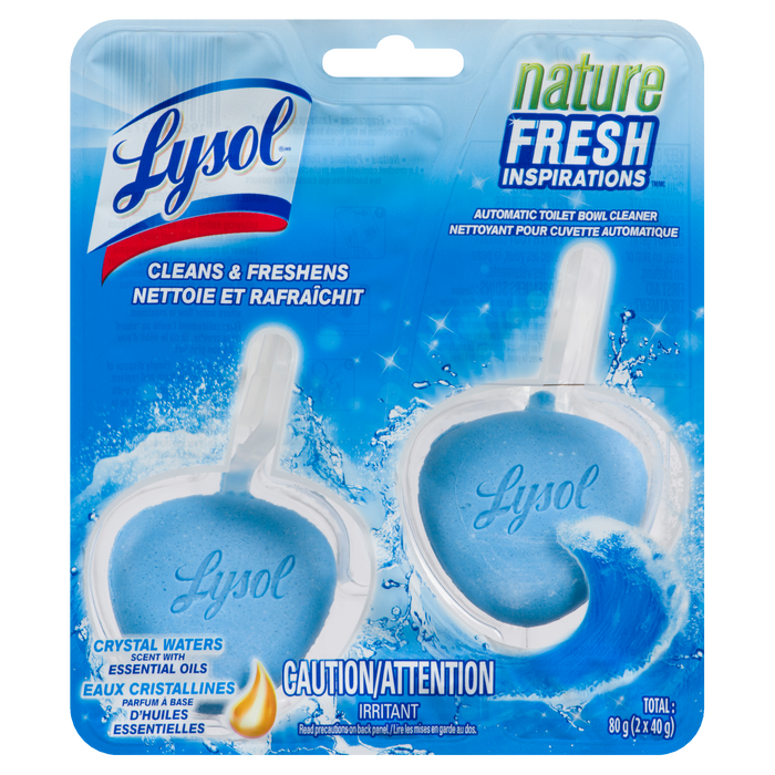 Nettoyant automatique pour cuvette de toilette Lysol Nature Fresh Inspirations Crystal Waters 2 x 40 g (80 g)