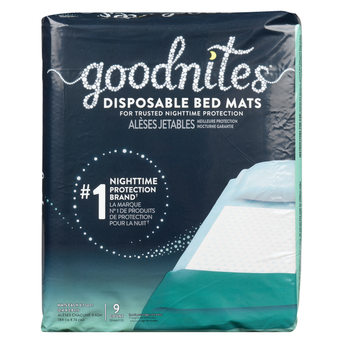 Goodnites Disposable Bed Mats 9 Count