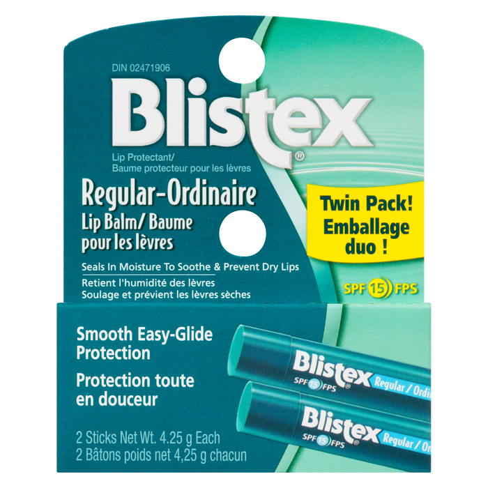 Blistex Lip Balm Regular Twin Pack! SPF 15 2 Sticks x 4.25 g