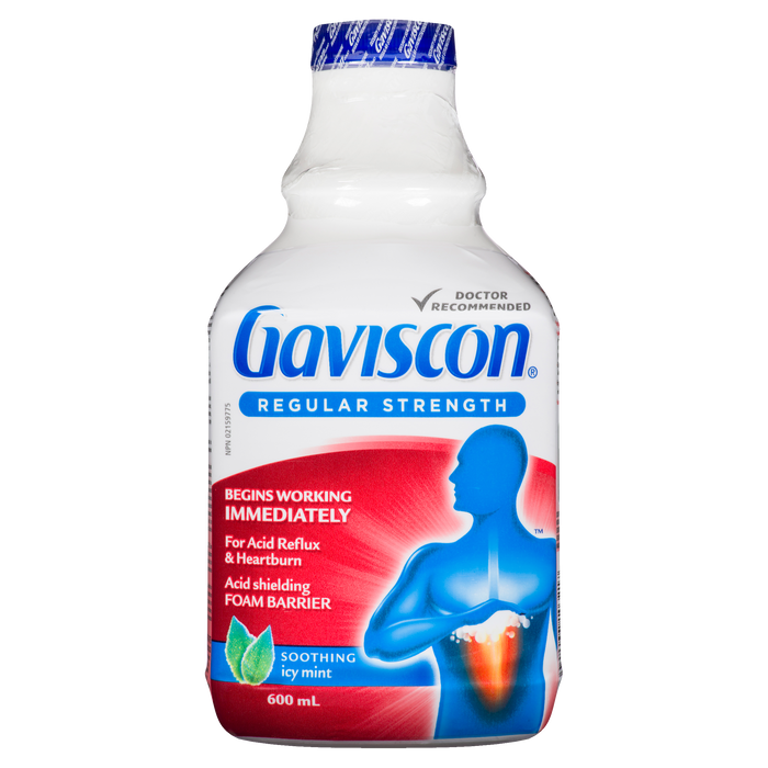 Gaviscon Regular Strength Soothing Icy Mint Acid Shielding Foam Barrier 600 ml