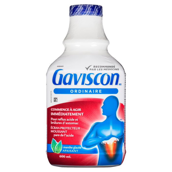 Gaviscon Regular Strength Soothing Icy Mint Acid Shielding Foam Barrier 600 ml