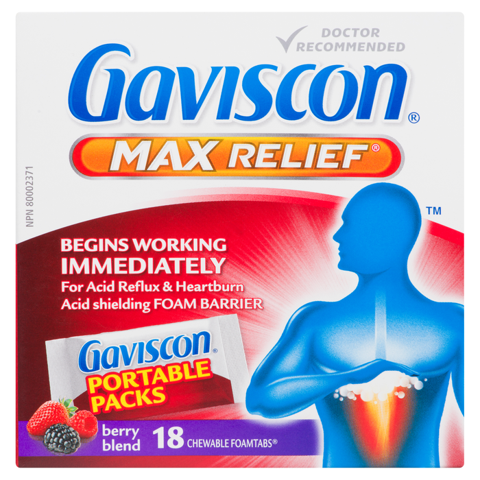 Gaviscon Max Relief Berry Blend 18 Chewable Foamtabs