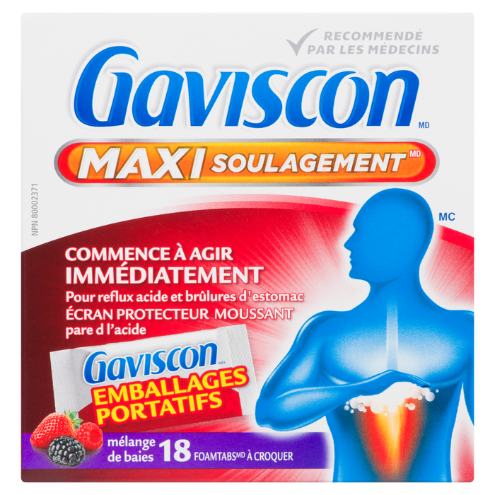 Gaviscon Max Relief Berry Blend 18 Chewable Foamtabs