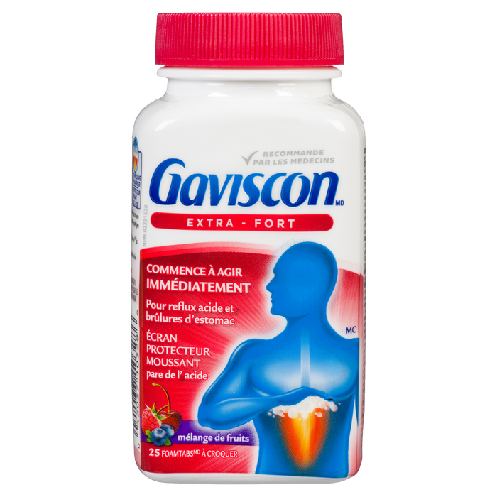 Gaviscon Extra Strength Fruit Blend 25 Chewable Foamtabs