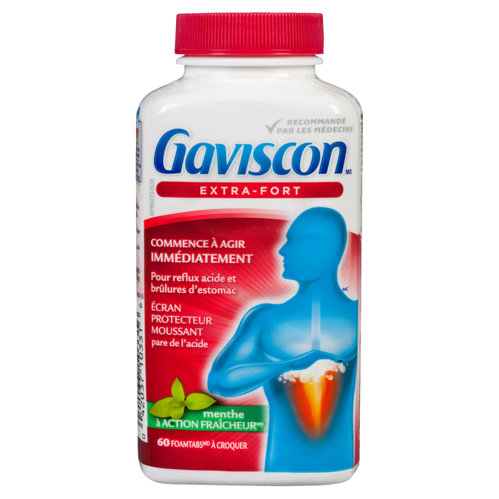 Gaviscon Extra Strength Peppermint with Cooling Action 60 Chewable Foamtabs