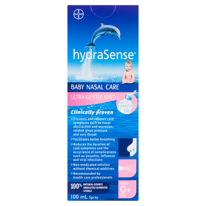 Spray nasal ultra-doux HydraSense Baby pour bébé de 0 à 12 mois, 100 ml