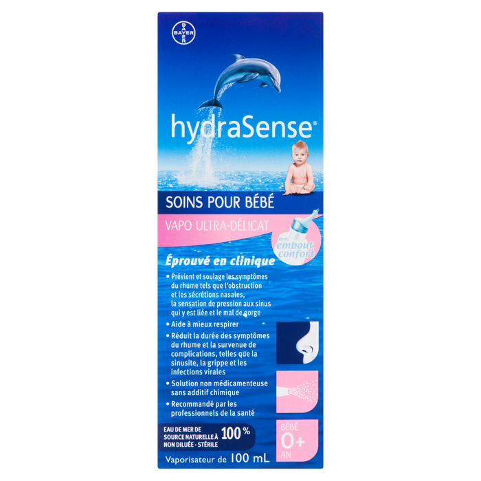 Spray nasal ultra-doux HydraSense Baby pour bébé de 0 à 12 mois, 100 ml