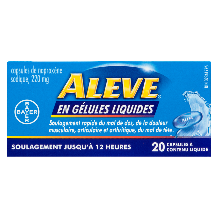 Aleve Liquid Gels 20 capsules remplies de liquide