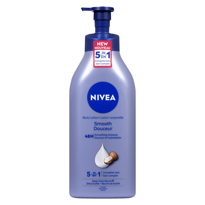 NIVEA Lotion Corps Lissante 5 en 1 Peaux Sèches 625 ml