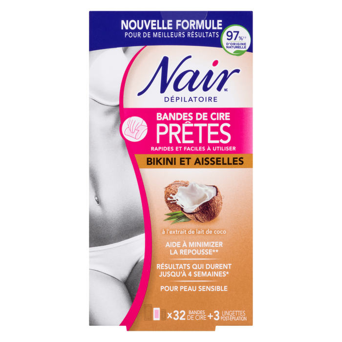 Bandes de cire dépilatoire Nair pour bikini et aisselles