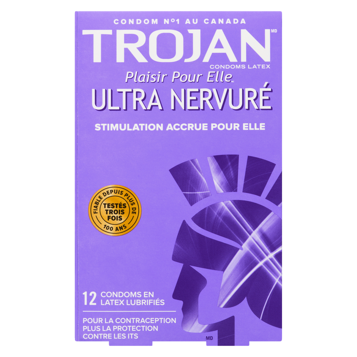 Trojan Her Pleasure Ultra Ribbed 12 Lubricated Latex Condoms