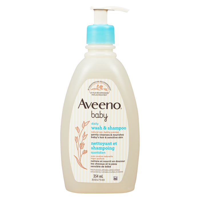 Aveeno Baby Daily Wash &amp; Shampoo Avoine naturelle, légèrement parfumée 354 ml