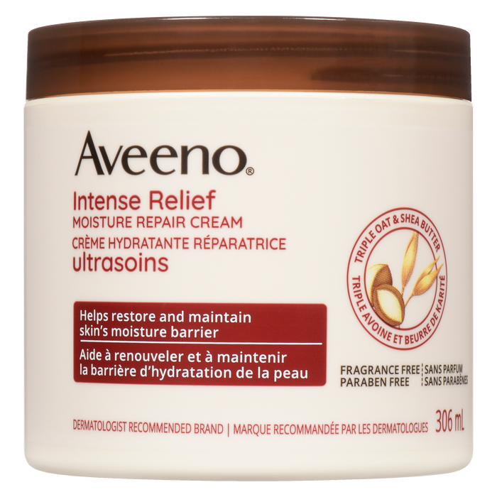 Crème réparatrice hydratante Intense Relief Aveeno 306 ml