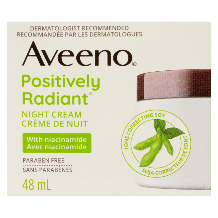 Aveeno Positively Radiant Crème de nuit correctrice de teint au soja 48 ml