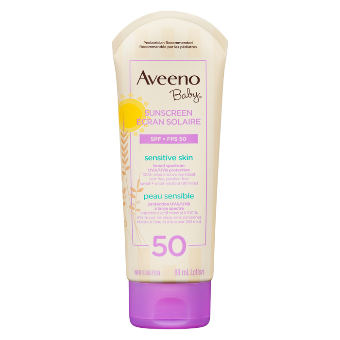 Lotion écran solaire Aveeno Baby FPS 50 88 ml