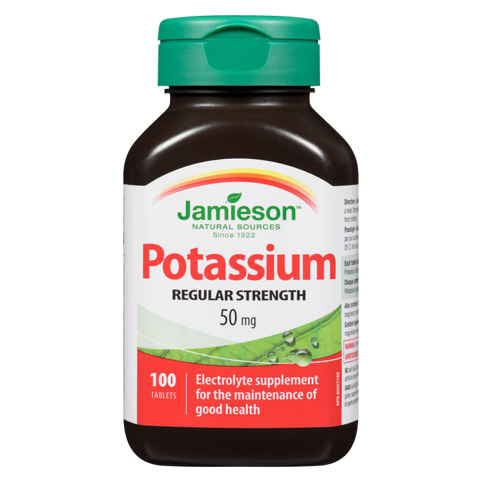 Jamieson Potassium Force Régulière 50 mg 100 Comprimés