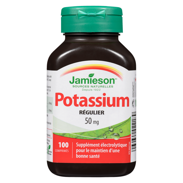 Jamieson Potassium Force Régulière 50 mg 100 Comprimés