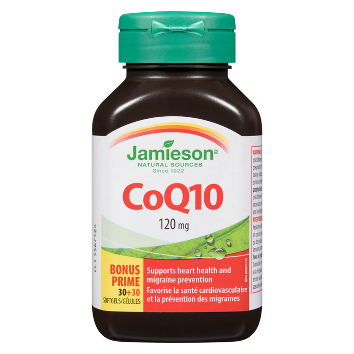 Jamieson CoQ10 120 mg Bonus 30+30 Softgels