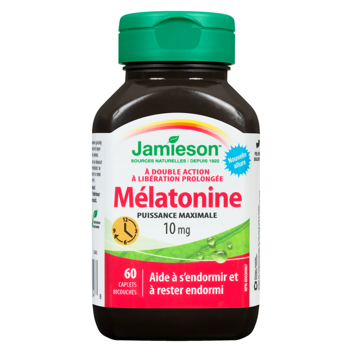 Mélatonine Jamieson à concentration maximale 10 mg 60 comprimés bicouches