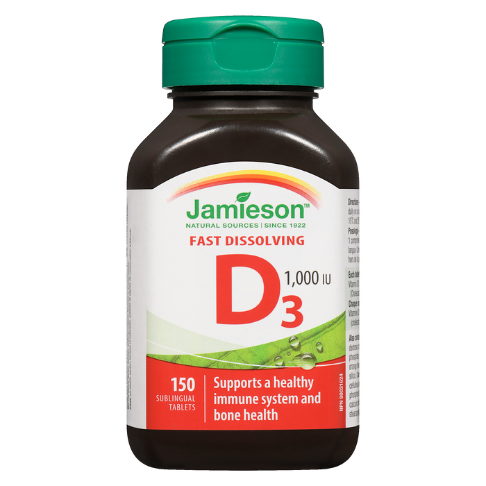 Jamieson Fast Dissolving D₃ 1,000 IU 150 Sublingual Tablets