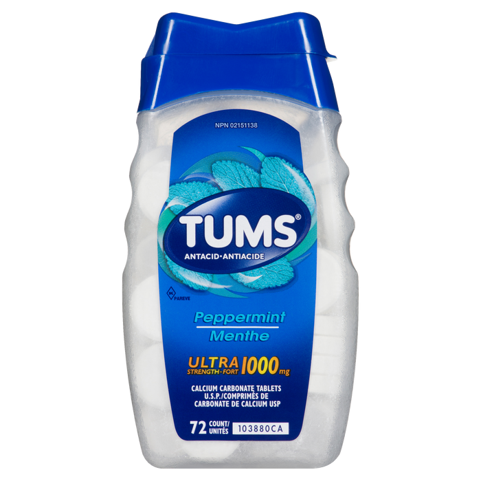 Tums Peppermint Ultra Strength 1000 mg Antacid 72 Count