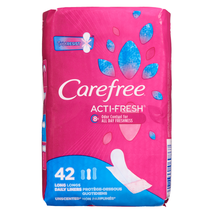 Carefree Acti-Fresh Lot de 42 protège-dessous quotidiens non parfumés