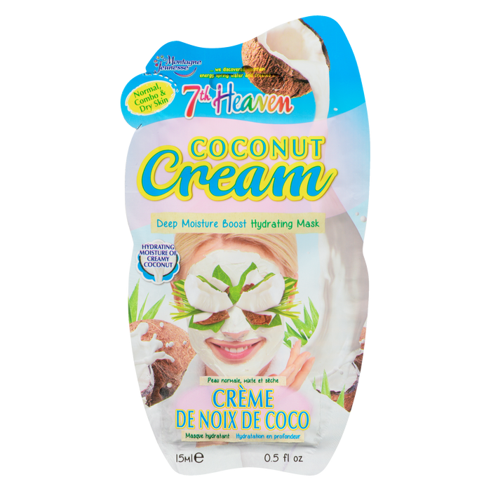 7ᵉ Masque Hydratant Heaven Crème de Noix de Coco Peaux Normales, Mixtes et Sèches 15 ml